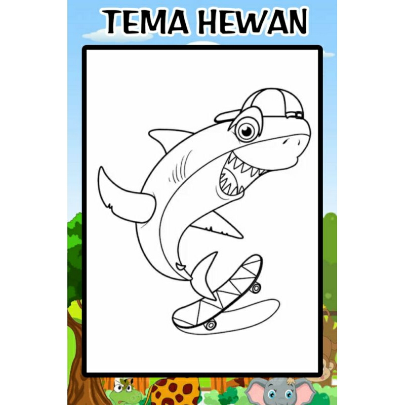 

KERTAS MEWARNAI / KERTAS GAMBAR / KERTAS MEWARNAI ANAK / TEMA HEWAN