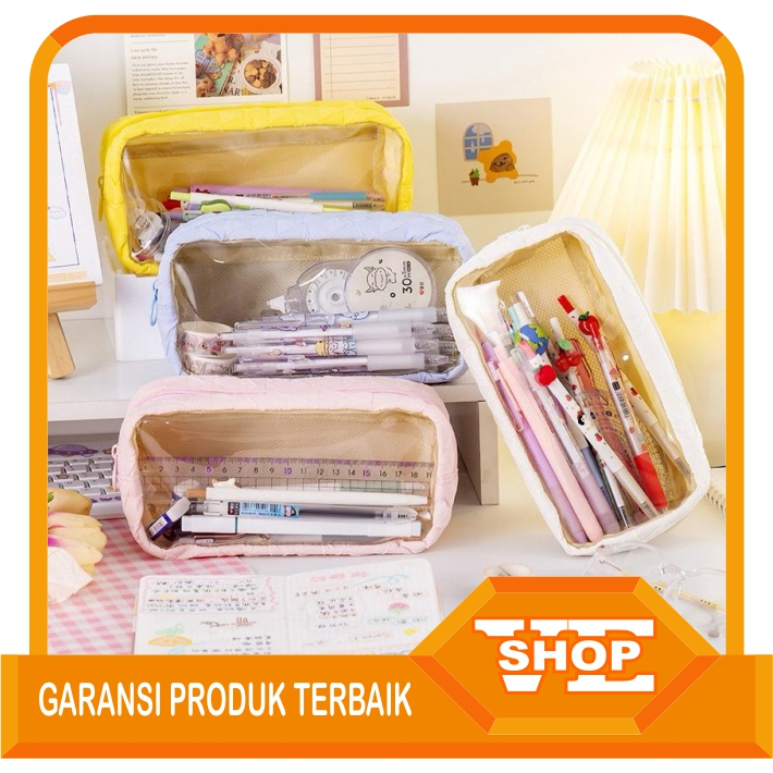 

✌️ Veshop ✌️ KP004 Kotak Pensil / Kotak Kosmetik Polos Transparan Model Trendy Fashion