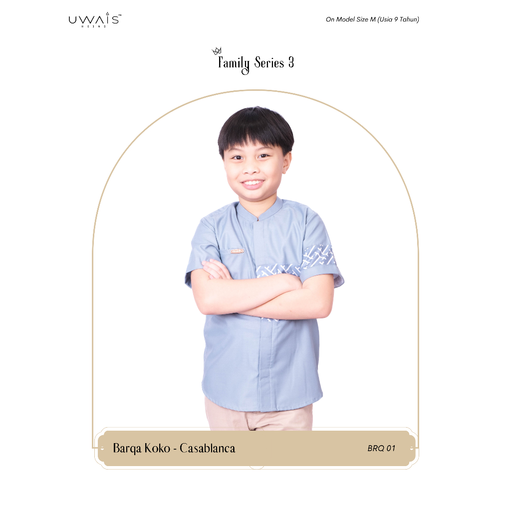 Barqa Baju Koko Anak Laki Laki Lengan Pendek Motif Batik Material Toyobo Fodu