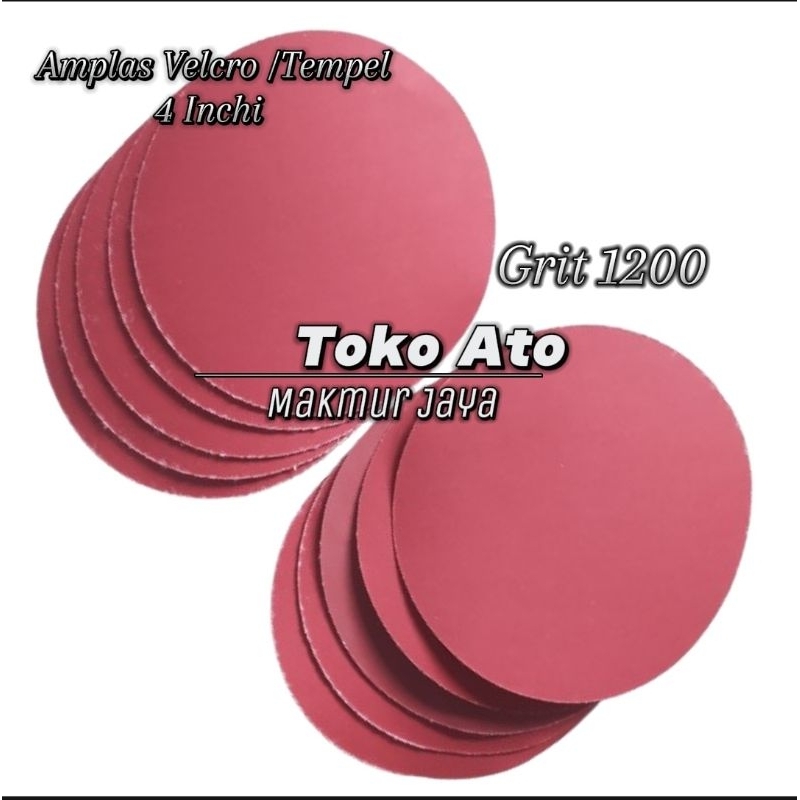 Amplas Tempel Bulat Velcro 4 Inchi Grit 1200 1pcs - Amplas Kayu - Amplas Besi - Amplas Finising