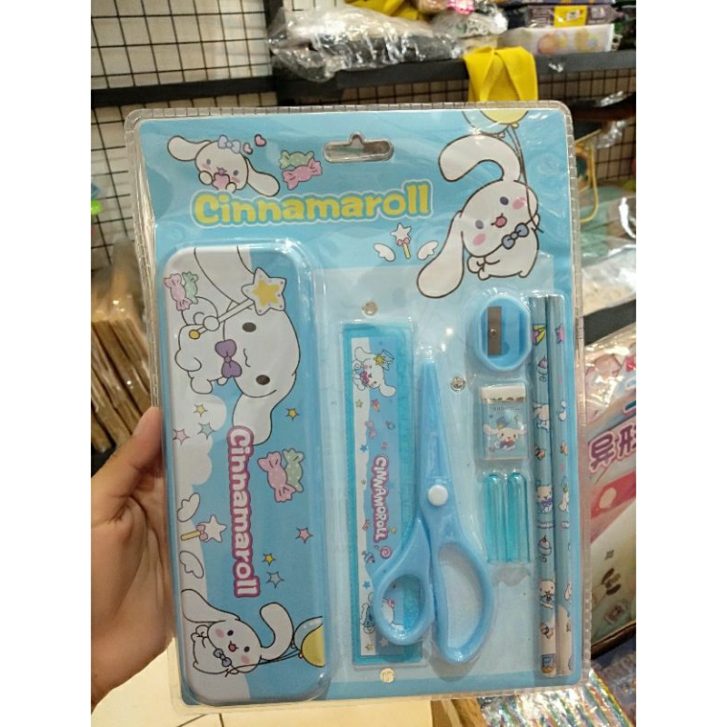 

set kotak pensil gunting sanrio