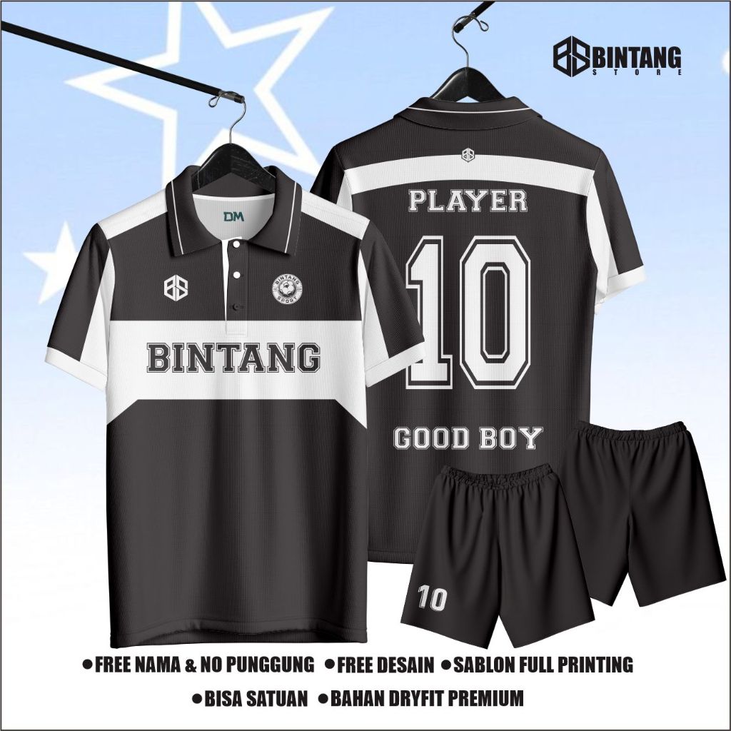 Jersey futsal jersey bola printing berkerah baju bola baju futsal gratis nama nomor punggung