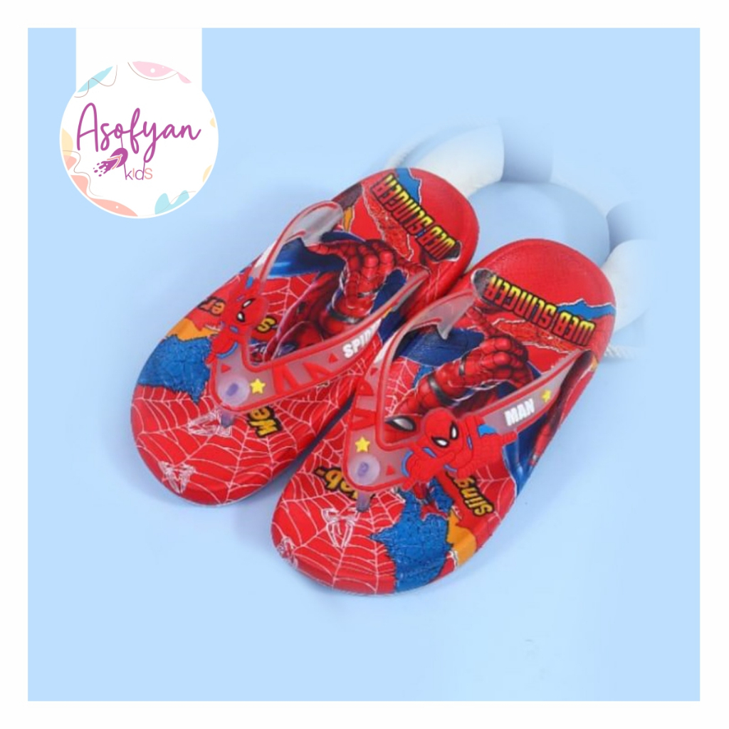 SENDAL ANAK LAKI-LAKI KARAKTER SPIDERMAN IMPORT JELLY