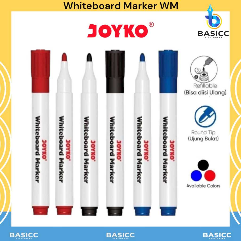 

Joyko Spidol Whiteboard Marker WM-65 Dapat Dihapus Dan Isi Ulang | @1Pcs