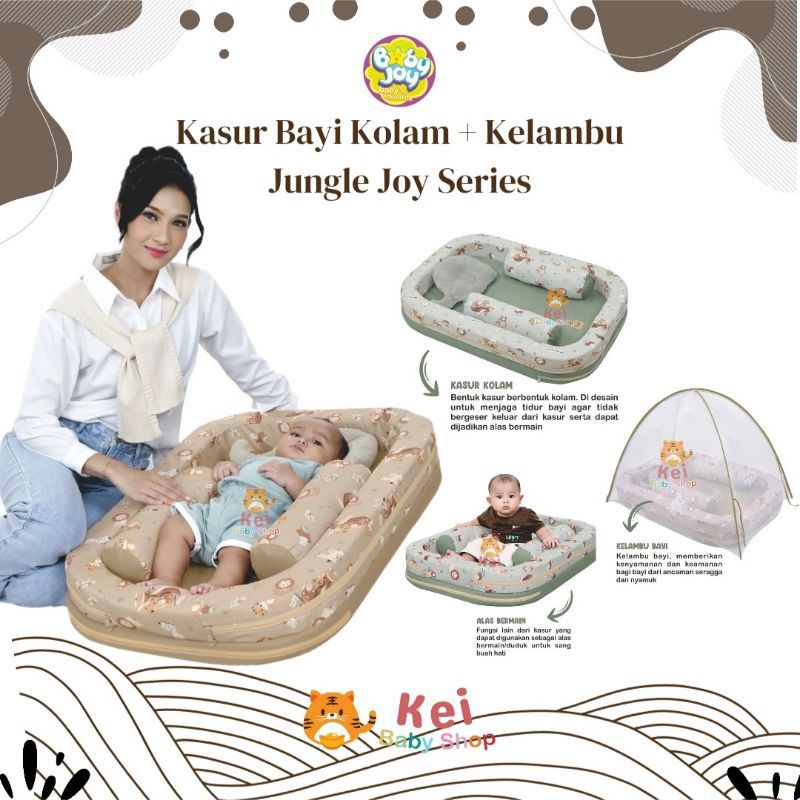 Baby Joy Kasur Bayi Kolam + Kelambu Jungle Joy Series BJK4023
