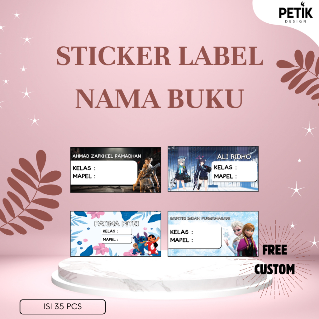 

Cetak Sticker Label Nama Buku / Label Buku Sekolah (Isi 35 pcs)