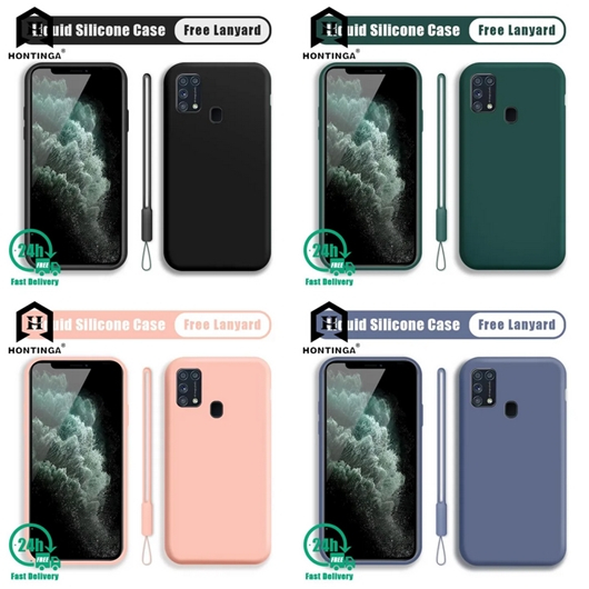 Case Samsung M21 M30S M31 Baby Skin FREE tali LANYARD Silicone Square SUEDE MICROFIBER Softcase
