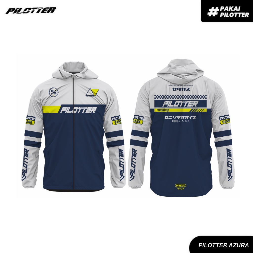 JAKET PARASUT PILOTTER AZURA ORIGINAL FREE STIKER