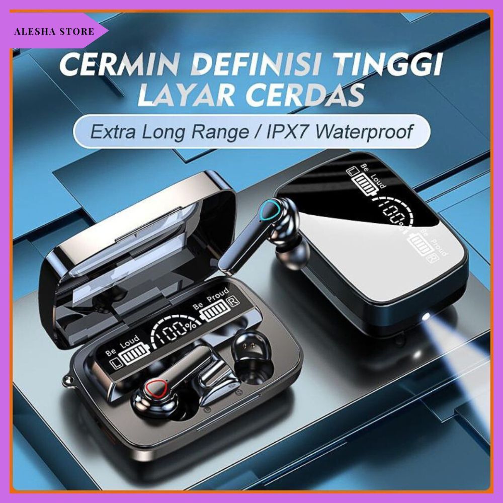 TWS M19 HEADSET BLUETOOTH WIRELESS GAMING TWS 5.1 + POWERBANK 3500 MAH