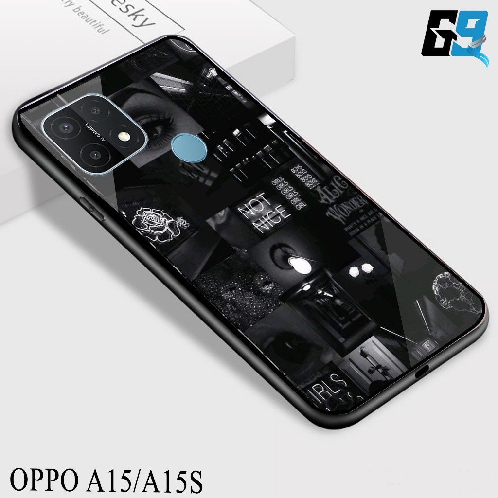 Case Oppo A15/A15S [ BlackAesthetic 01 ] Aneka casing, case, kondom hp, custom case, case aesthetic 