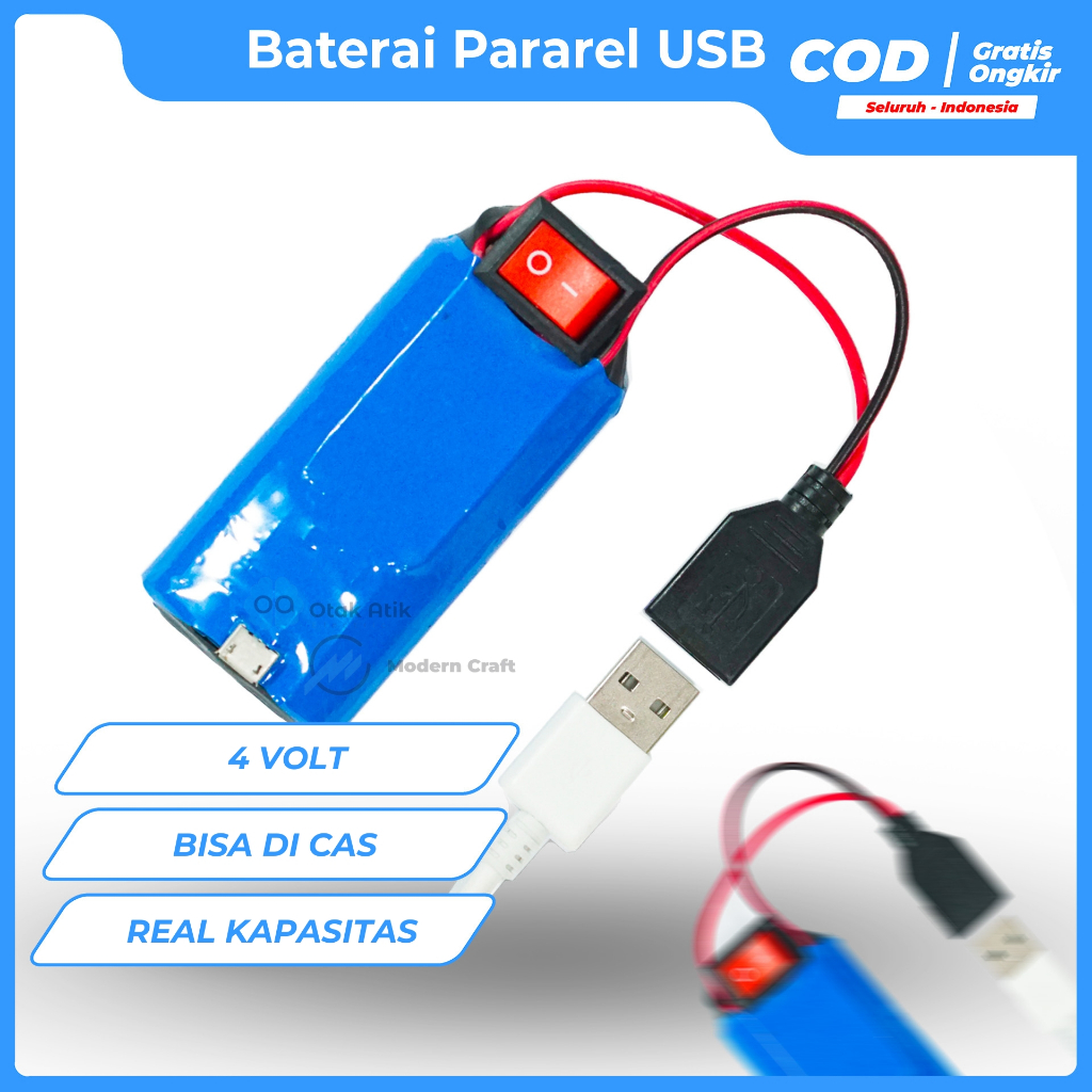 Dobel baterai cas pararel ujung USB 4,2v baterai layangan lampu kembang api firework [2000-4000mah]