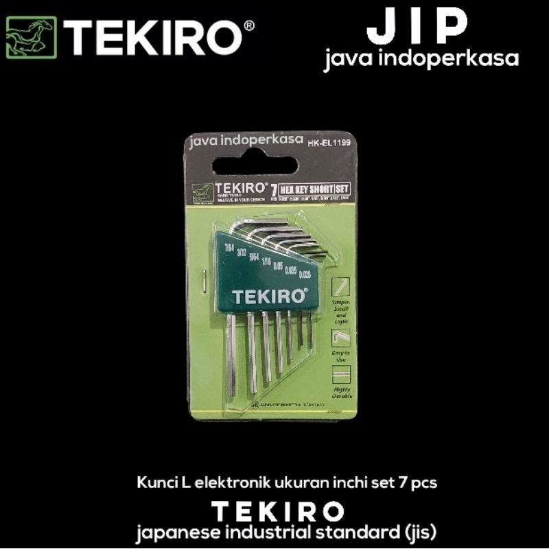 TEKIRO kunci L elektronik set 7 pcs ukuran inchi kunci L kecil mini