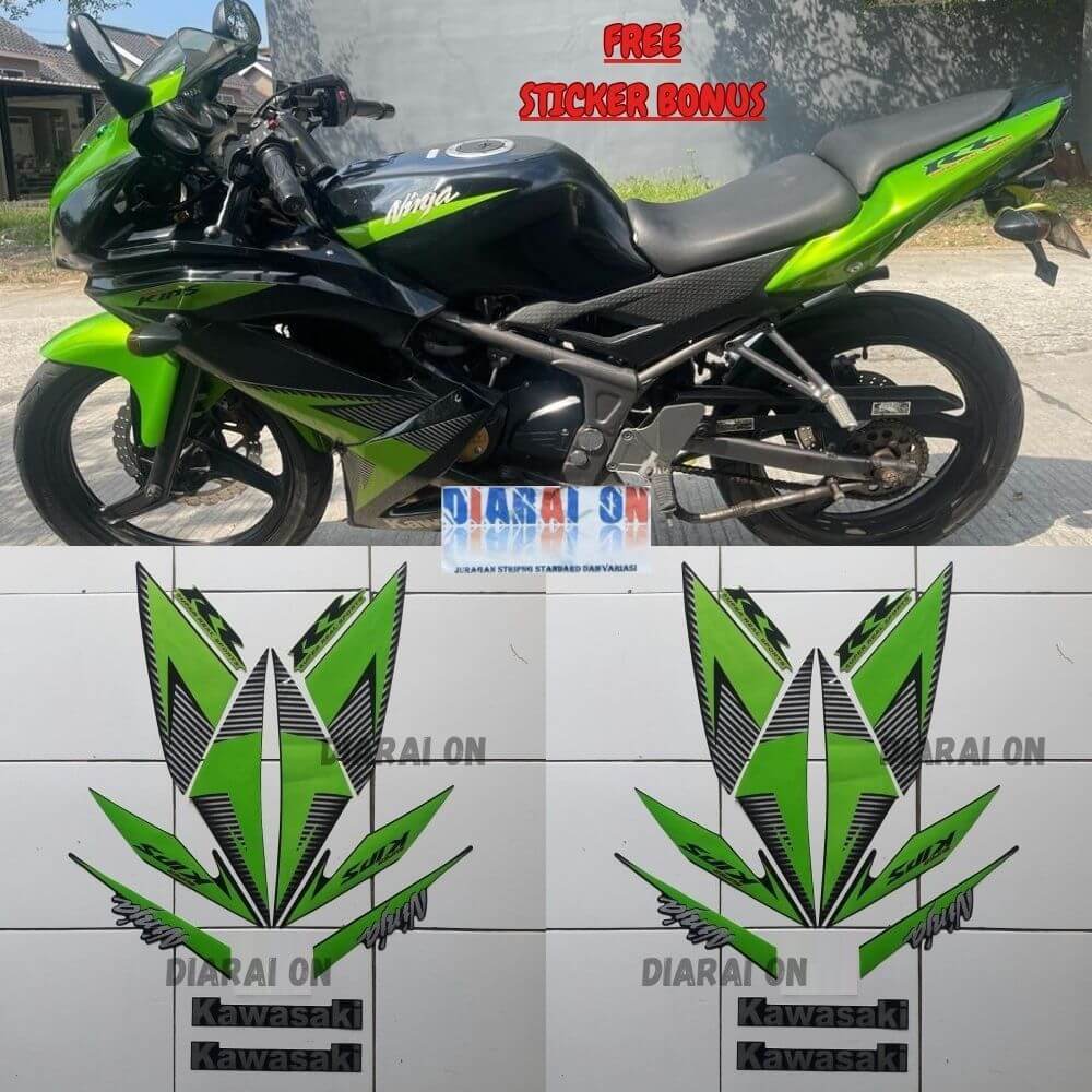 Striping Stiker Kawasaki Ninja RR 2014 Hijau - Ninja RR 150 Murah Diarai