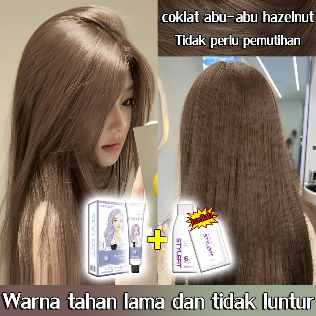 [Beli 100ml gratis 100ml] hair colour pewarna rambut Tidak perlu pemutihan 230ml Pewarna Herbal Cat 