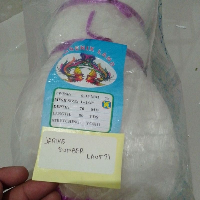 jaring ikan 1¼ inch 0.35 70md/80yds Yoko jaring ikan kecil jaring bahan jala