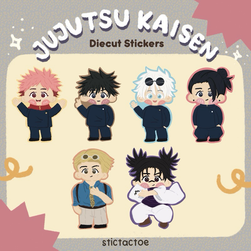 

JUJUTSU KAISEN DIECUT STICKER | Anime Sticker | Stiker deco | Stiker Laptop - by Stictactoe