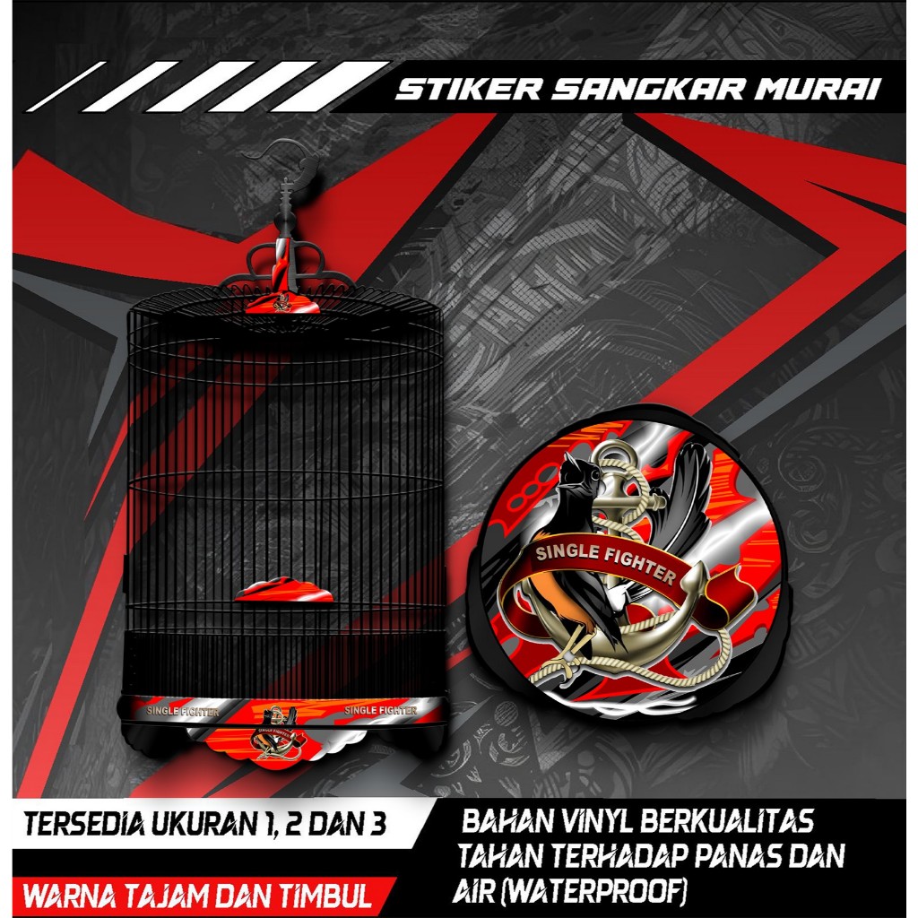 

Stiker Decal Sangkar Burung Murai, Sangkar Bulat Custom, High Quality, Anti Air, Murah, COD