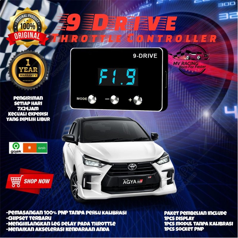Original 9 Drive Throttle Controller TOYOTA AGYA 1.2 9Drive Piggyback Remap Ecu