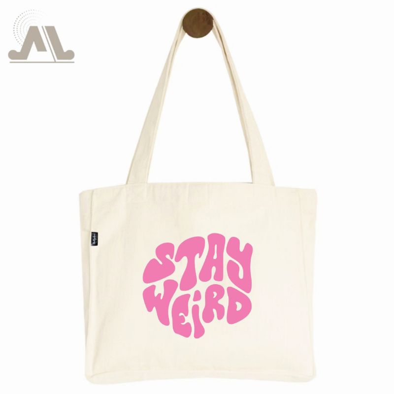 Mottychua ToteBag Kanvas Youli Tas Wanita Kantong Laptop Kuliah kerja Motif Kata kata Aesthentic