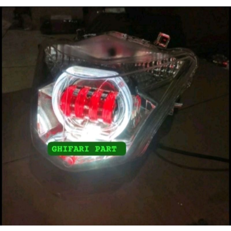 Satu Paket Lampu Biled Beat ESP ECO 2016-2019 Beat Street LED Lensa 4 Mata Sudah Terpasang Super Ter