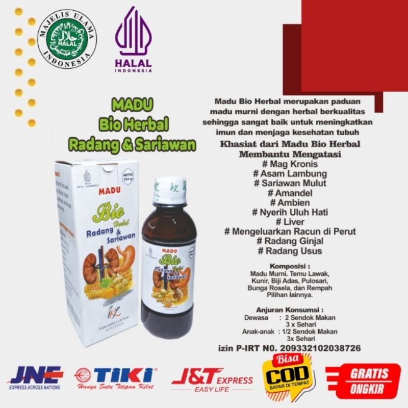 

MADU BIO HERBAL | RADANG DAN SARIAWAN | INDO KHILYAH FOOD