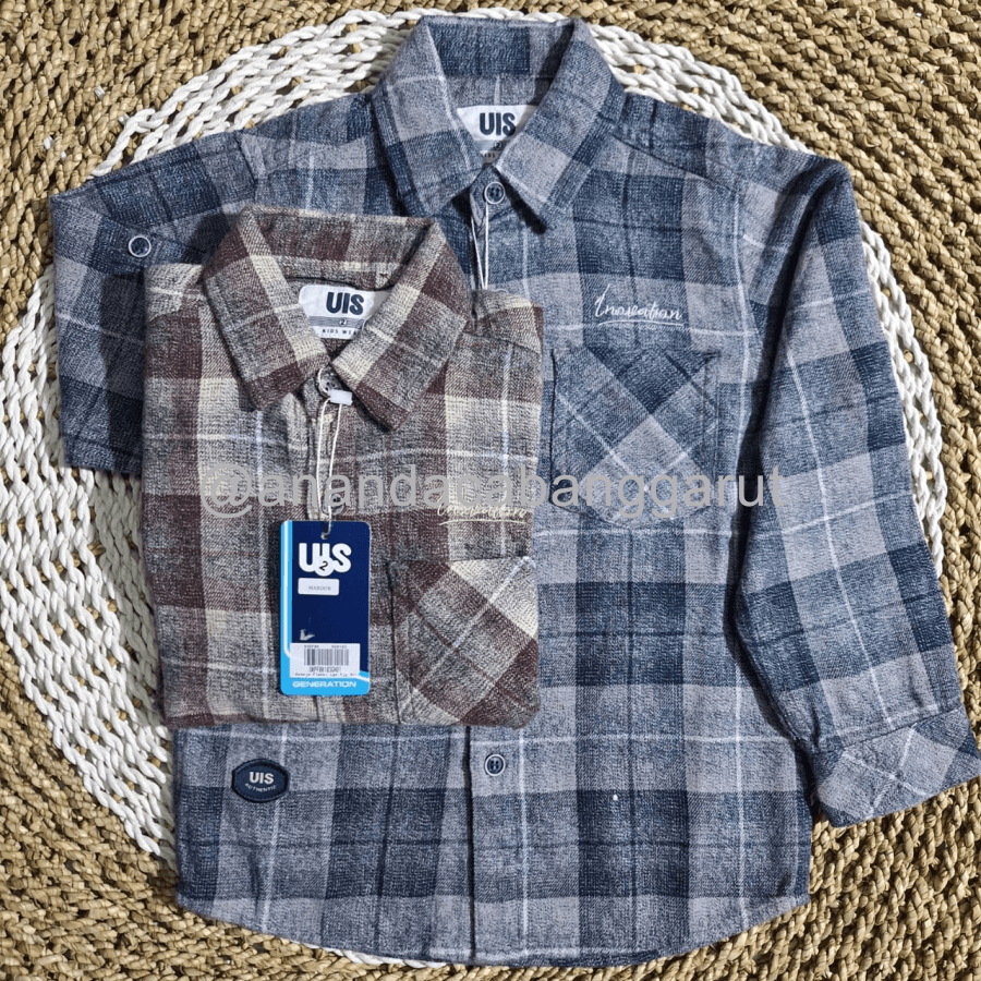 Uis Kids Kemeja Panjang Anak Laki-Laki Bahan Flanel Bordir Inovation Terbaru