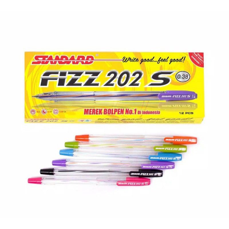 

MEGA Pulpen Standard Fizz 22 S 38mm Per Pak 12 Pcs