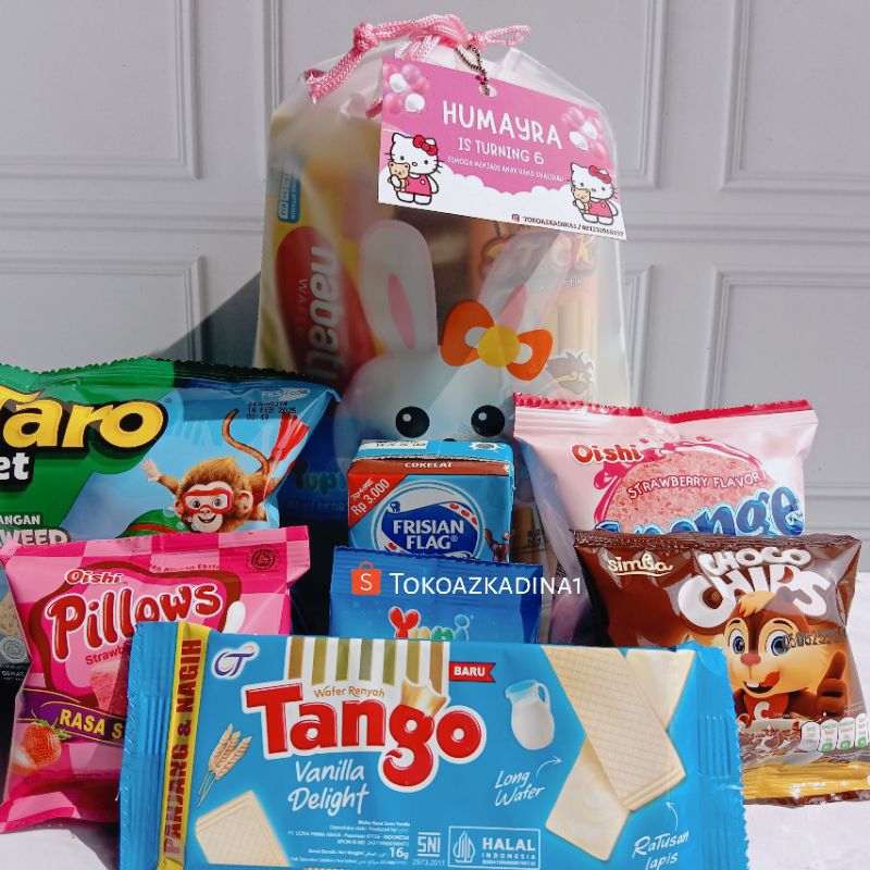 

BINGKISAN SNACK ULANG TAHUN/ GATHERING/ TEDHAK SITEN/ SUNAT FREE DESIGN NAMA