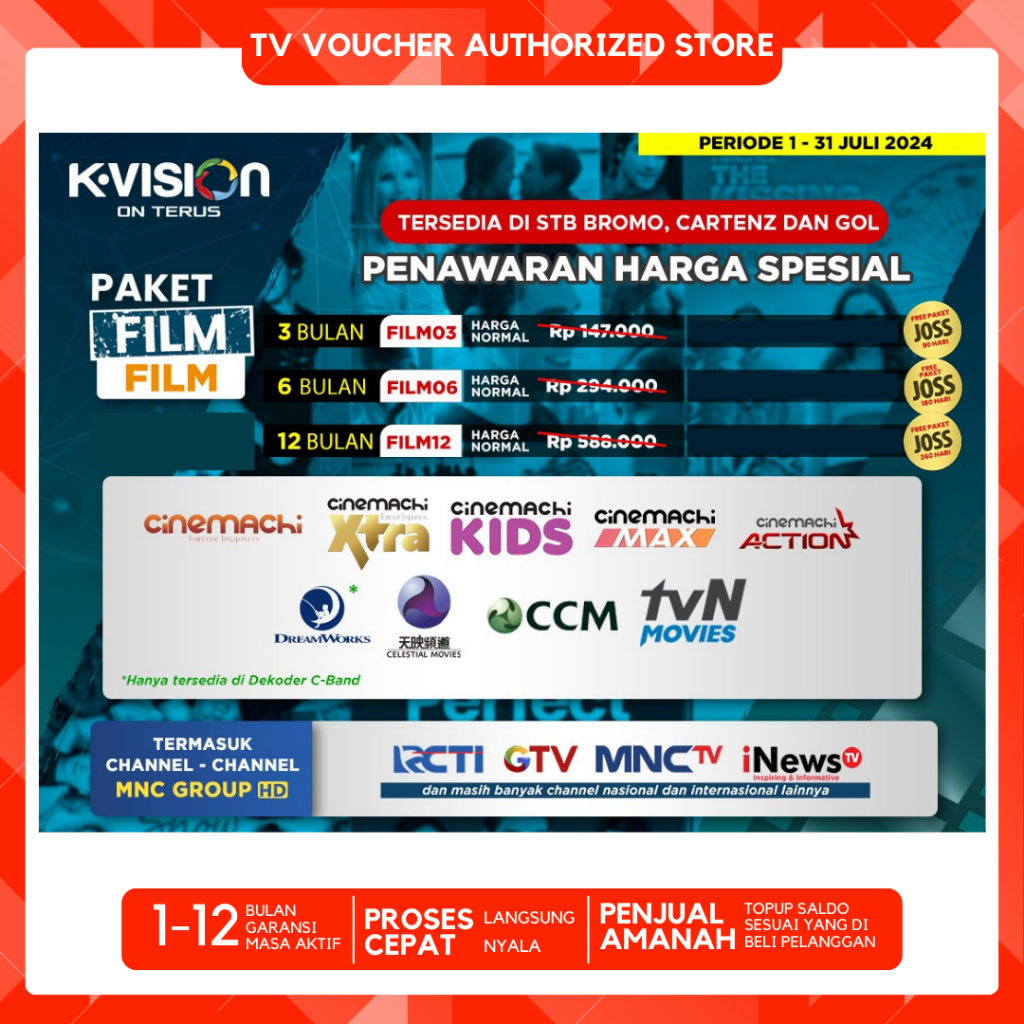 PROMO Paket FILM K-Vision Bromo Cartenz Paket Film KVision 30 Hari