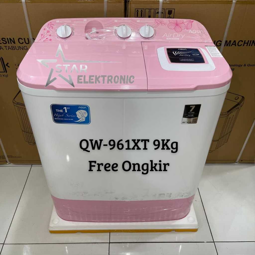 Mesin Cuci 2 Tabung AQUA QW-961XT 9Kg Hijab Series