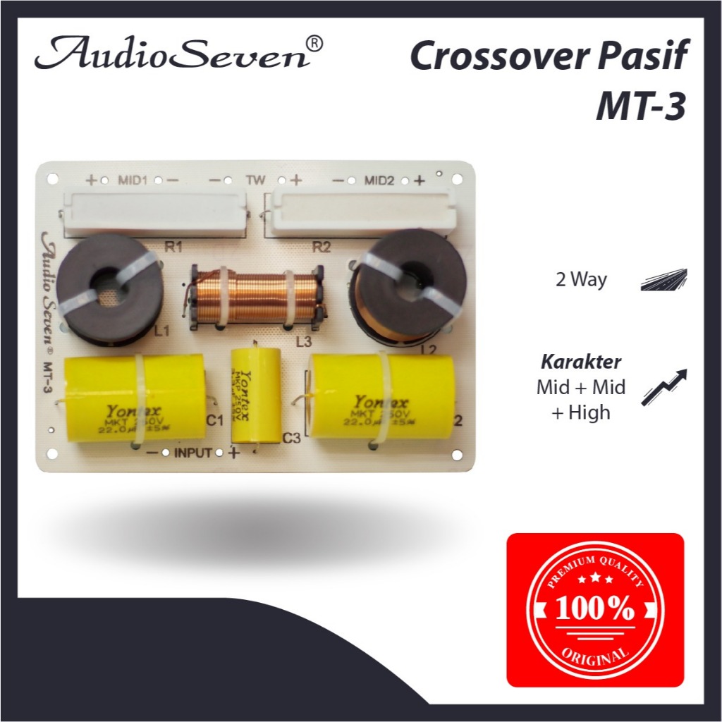 Crossover Pasif 2 Way Audio Seven MT 3 ORIGINAL AUDIO SEVEN MID -  HIGH (2 Midle 1 Tweeter)