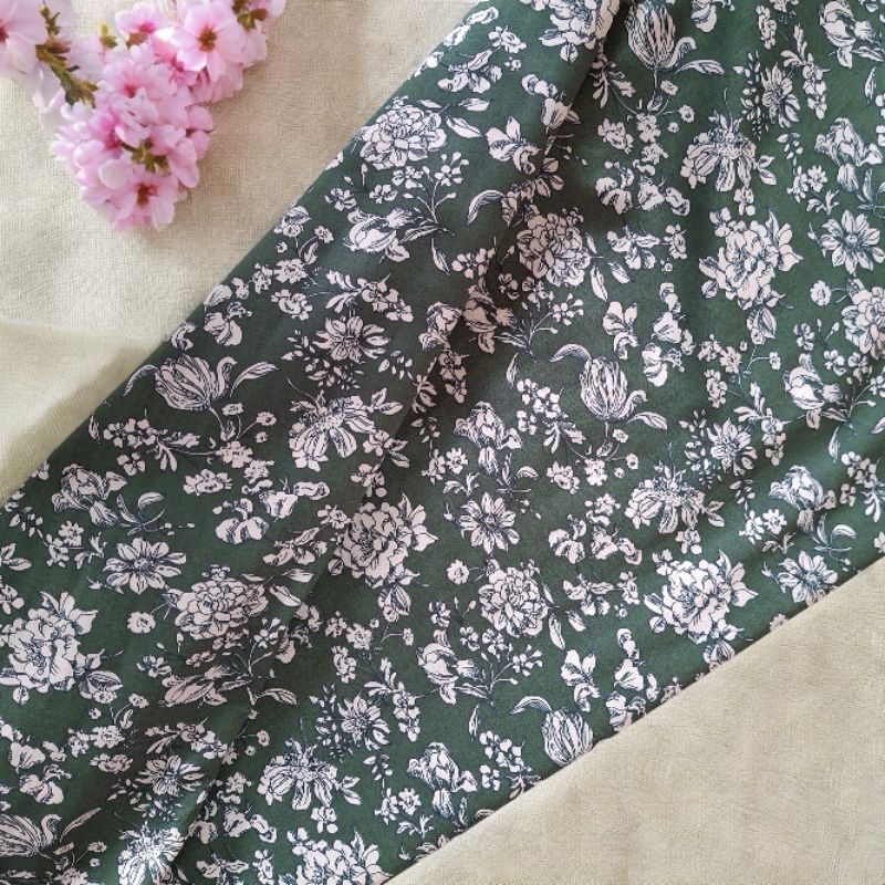 kain katun paris motif bunga