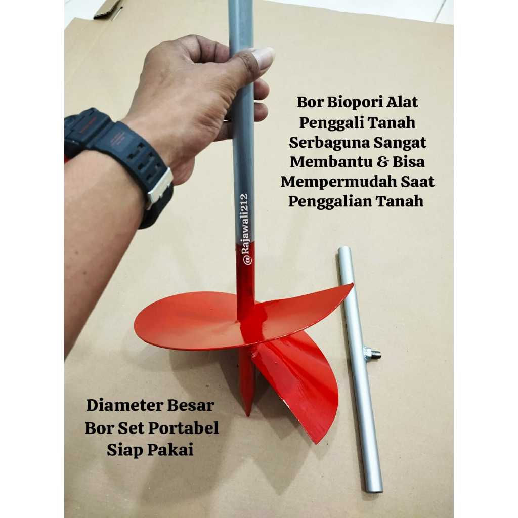 BOR / Biopori Bor Tanah Manual Diameter Besar 20cm / 8 Inch /Bor Pembuatan Lubang Tanah Multifungsi 