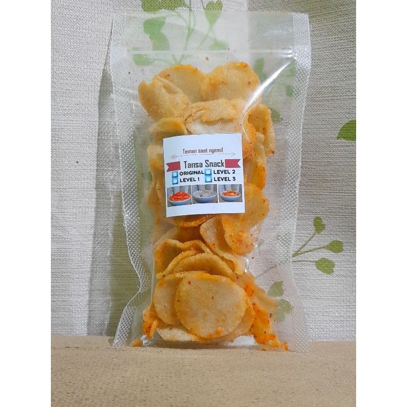 

Kripik Moring Bulat Pedas (LV 1) 50 Gram | Kripik Cimol | Kripik Gurih