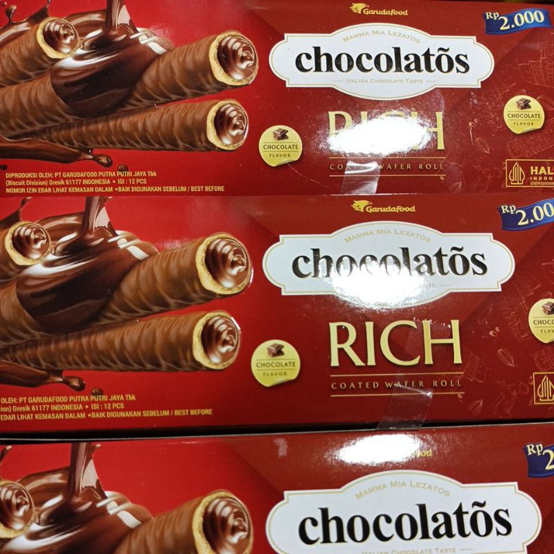 

Chocolatos RICH Coated Wafer Roll @12 pcs