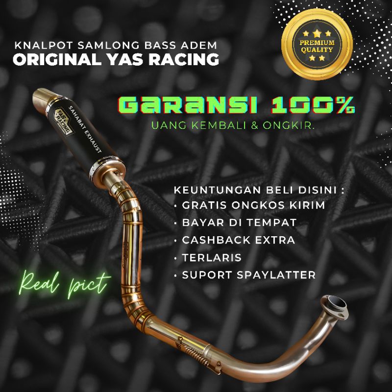 KNALPOT SAMLONG ORIGINAL BY YAS RACING GENIO NON MBERR ALL MATIC BASS ADEM KENALPOT RACING COBRA DSL