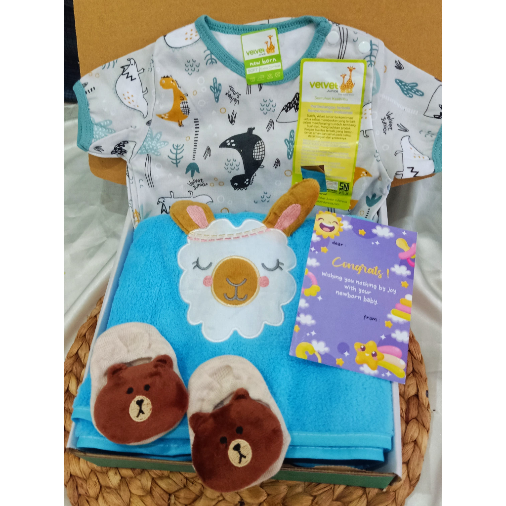Hampers Kado Bayi Baju Velvet Perempuan Laki Laki Kado Jenguk Bayi Premium Kado Baju Velvet bayi
