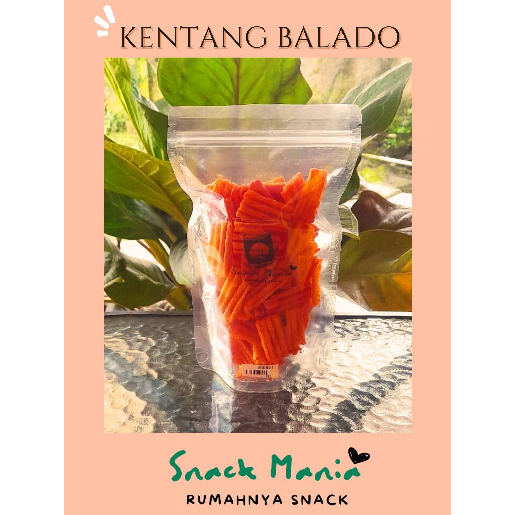 

Snack Jajanan Keripik Kentang Balado Renyah Pedas