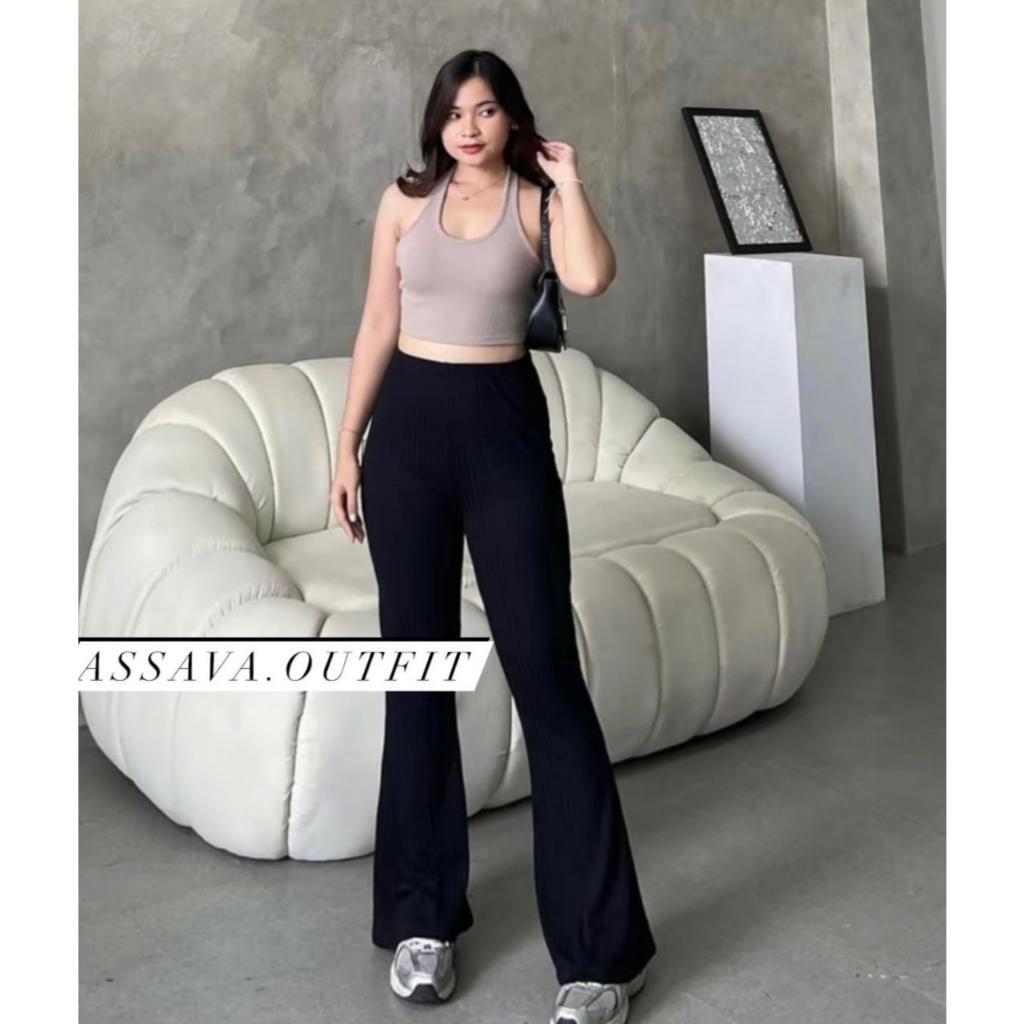 Flare Pants - Highwaist Flare Pants - Celana Kulot Semi Cutbray Wanita - Highwaist Kulot Cutbray