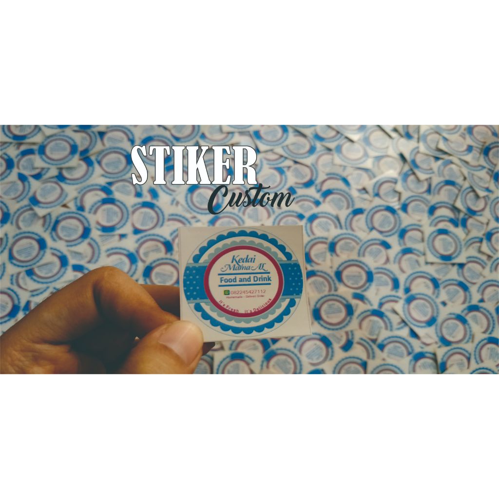 LABEL STICKER STIKER MAKANAN MINUMAN FASHION OLSHOP ANTI LUNTUR(FREE POTONG PERSEGI/PERSEGI PANJANG)
