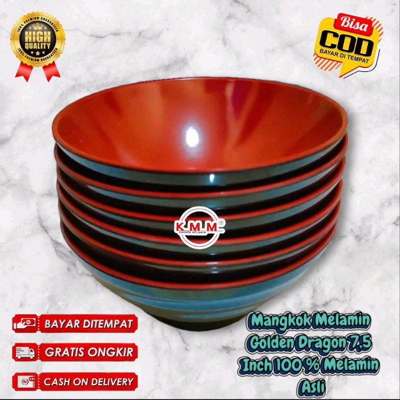 Mangkok Melamin Golden Dragon W7,5A4 Inch - Mangkok Mie Ramen - Melamin Golden Dragon