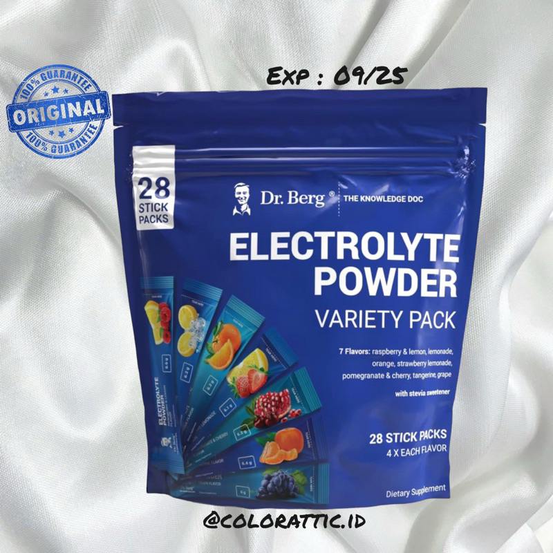 

Dr. Berg's Electrolytes Powder Packets Drink Mix Singles- From Usa