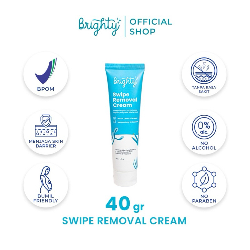 Brighty Swipe Removal Cream Waxing Ketiak Perontok Bulu Permanen Pencukur Bulu Kemaluan Sugar Wax Ha