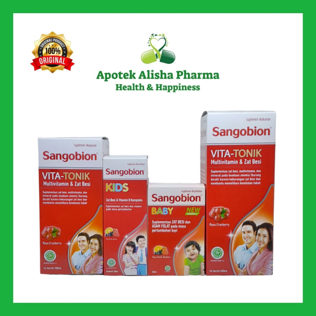 Sangobion Baby Drops 30ml / Kids 100ml / Vita-Tonik Sirup 400ml 200ml Zat Besi Bayi Anak dan Dewasa