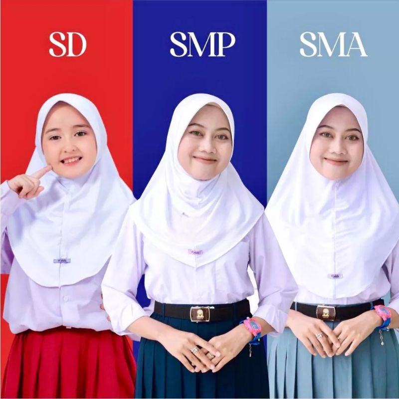 9 || Hijab Anak Sekolah SD SMP SMA - Jilbab Sporty Instan Olahraga - Kerudung Pinguin Jersey Premium