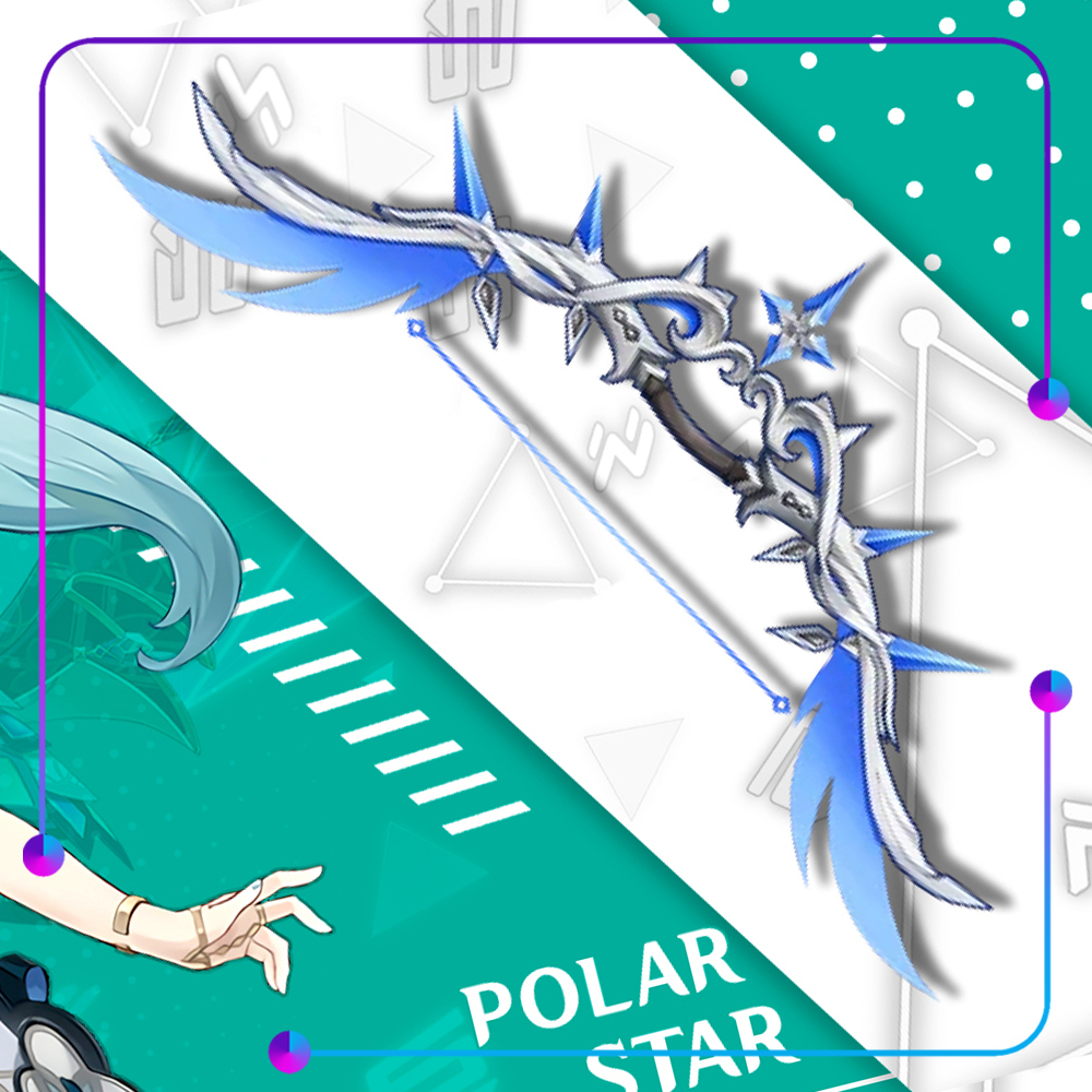 Genshin Impact Properti - Polar Star Bow - Mainan Panah Kayu Replika