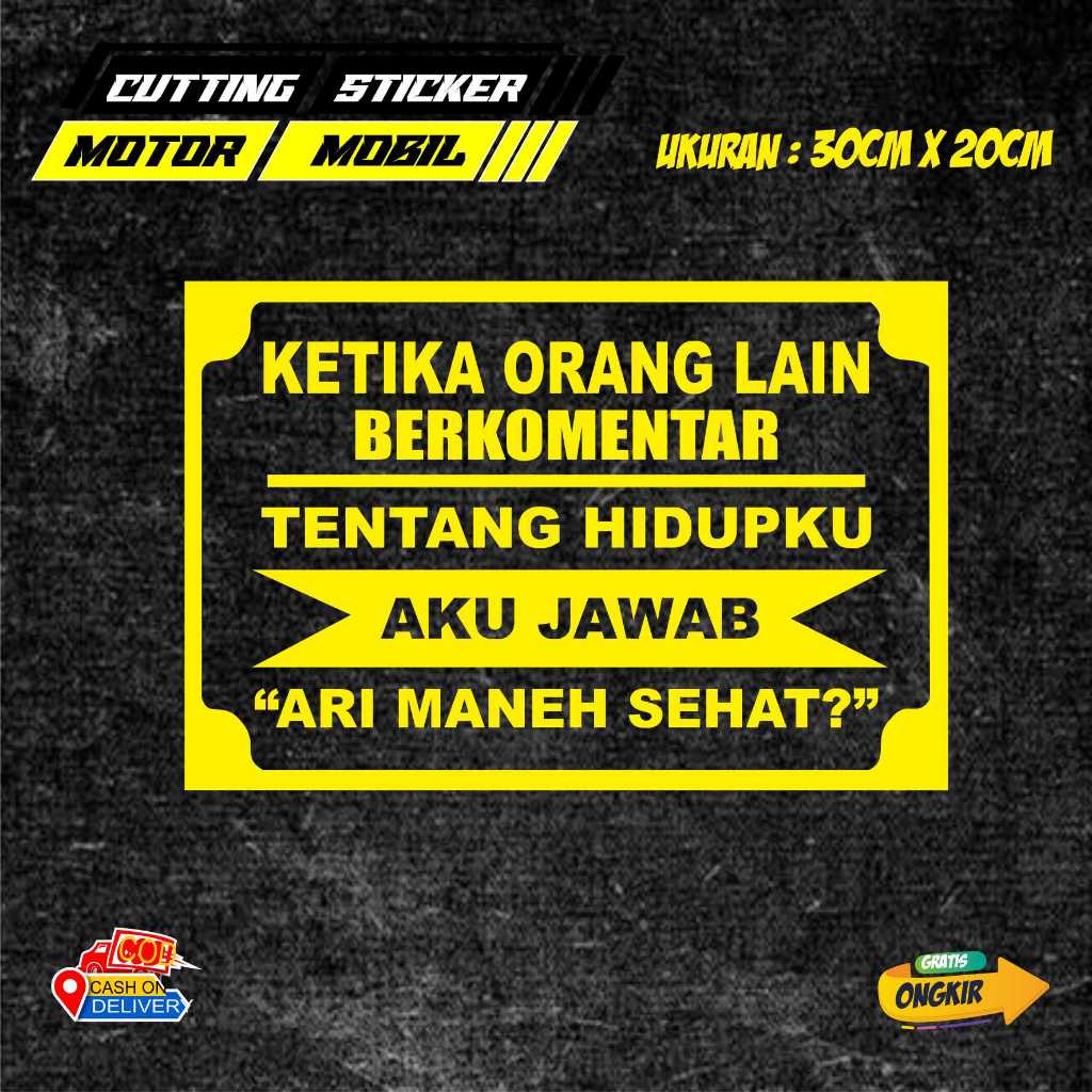 STIKER KATA KATA UNTUK MOBIL TRUCK/L300/PICKUP STIKER KATA KATA KEREN