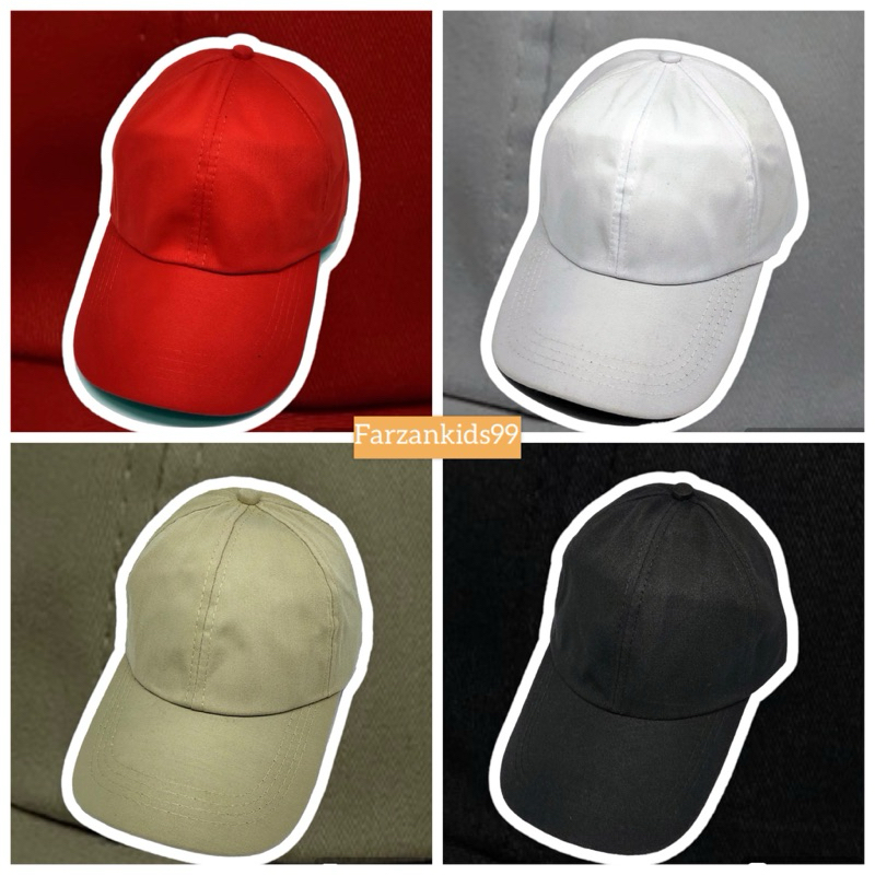 Topi polos baseball pria wanita dewasa warna hitam putih merah hijau biru kuning