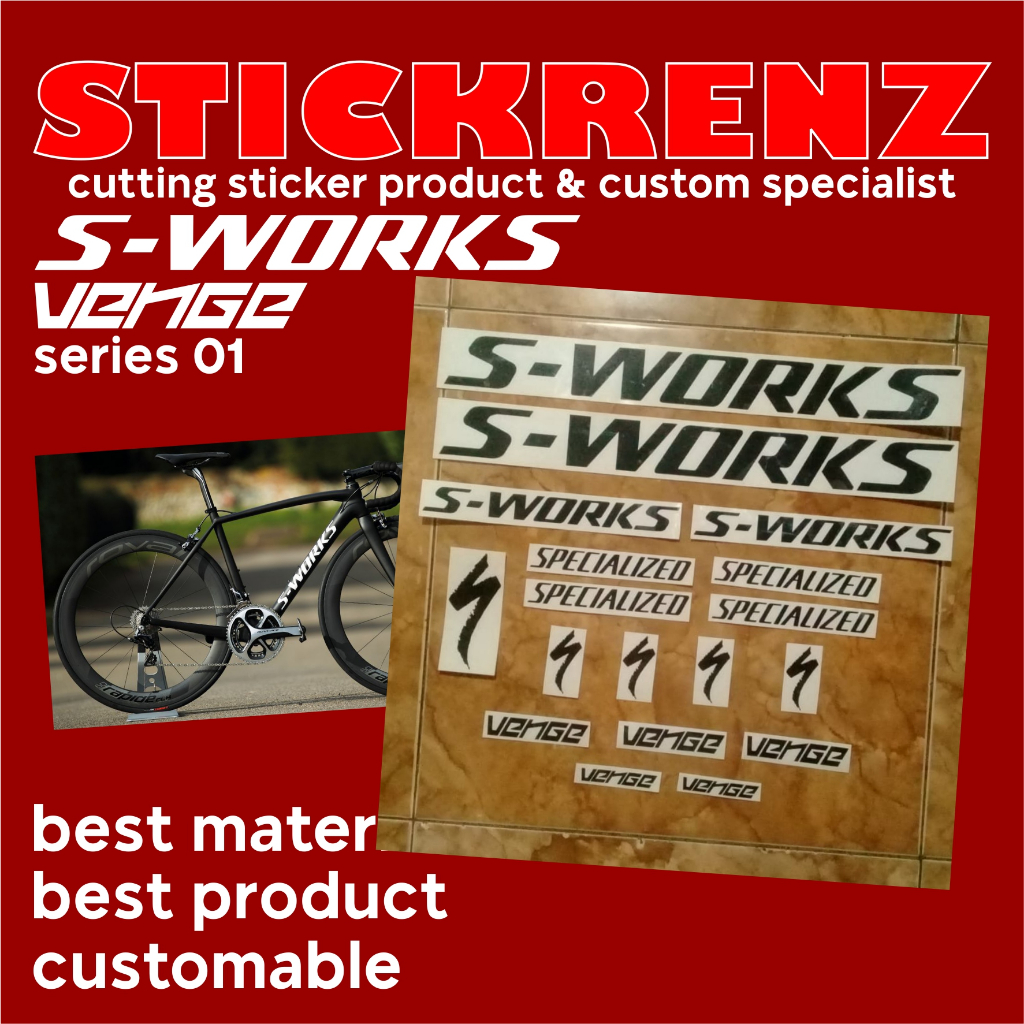 Cutting Sticker Stiker Frame Sepeda S-Works Venge 01 Custom