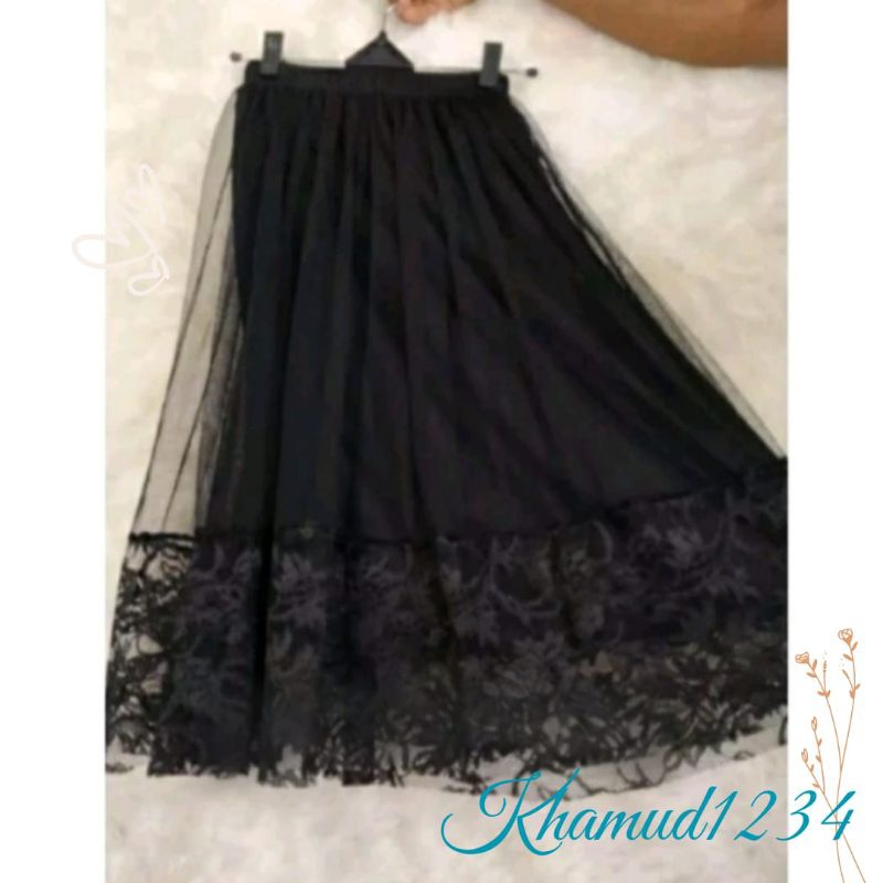 rok tutu renda hitam/rok anak2 terbaru/rok tutu renda anak2 brukat motif bunga cantik kekinian 1-15t